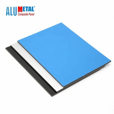 zusammengesetztes Platten-Schwarz-weißes Blau 2mm dekoratives Metall-ACP-Blatt-Außenglanz Alumetal