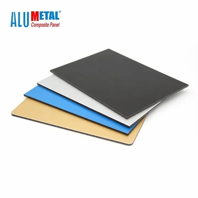 zusammengesetztes Platten-Schwarz-weißes Blau 2mm dekoratives Metall-ACP-Blatt-Außenglanz Alumetal