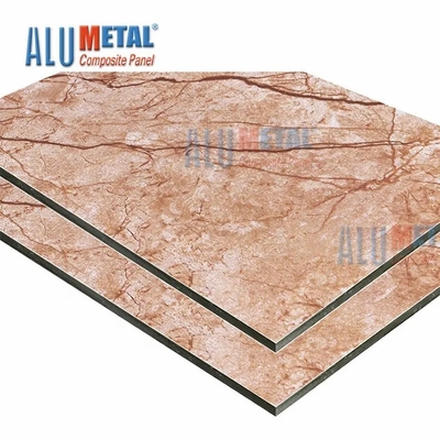 Brown-Marmor-Muster bedeckte zusammengesetzte Äußere Aluminiumwand der Platten-3D