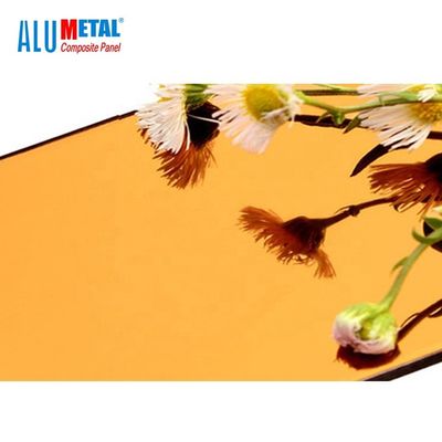 1220 x 2440mm goldenes zusammengesetztes Aluminiumblatt des Spiegel-B1 0,5-Millimeter-starker HDPE Kern