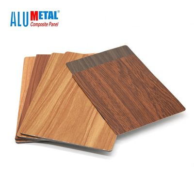 ACP-Aluminiumblatt-feuerfester Glanz 3D 3mm hölzernes zusammengesetztes Platte PET-0.3mm
