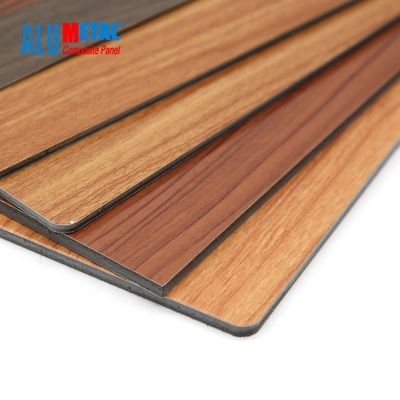 ACP-Aluminiumblatt-feuerfester Glanz 3D 3mm hölzernes zusammengesetztes Platte PET-0.3mm